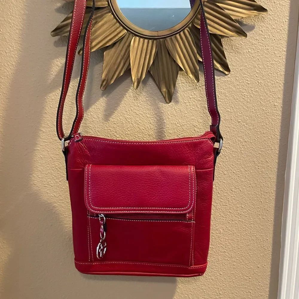 Giani Bernini Red Leather Crossbody Women’s Purse